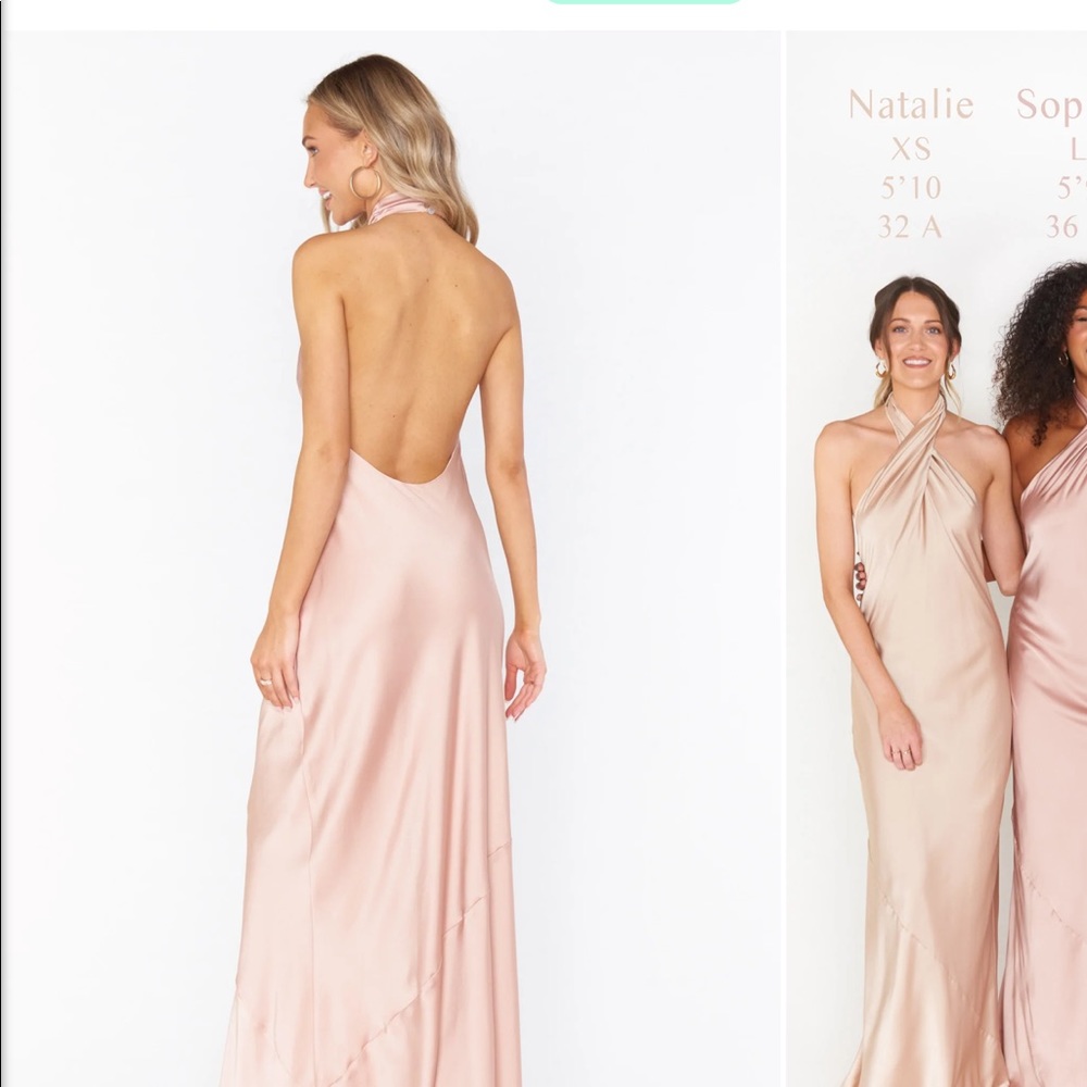 Show Me Your MUMU Luxe Rose Gold Jasmine Halter Maxi Dress - Picture 2 of 7